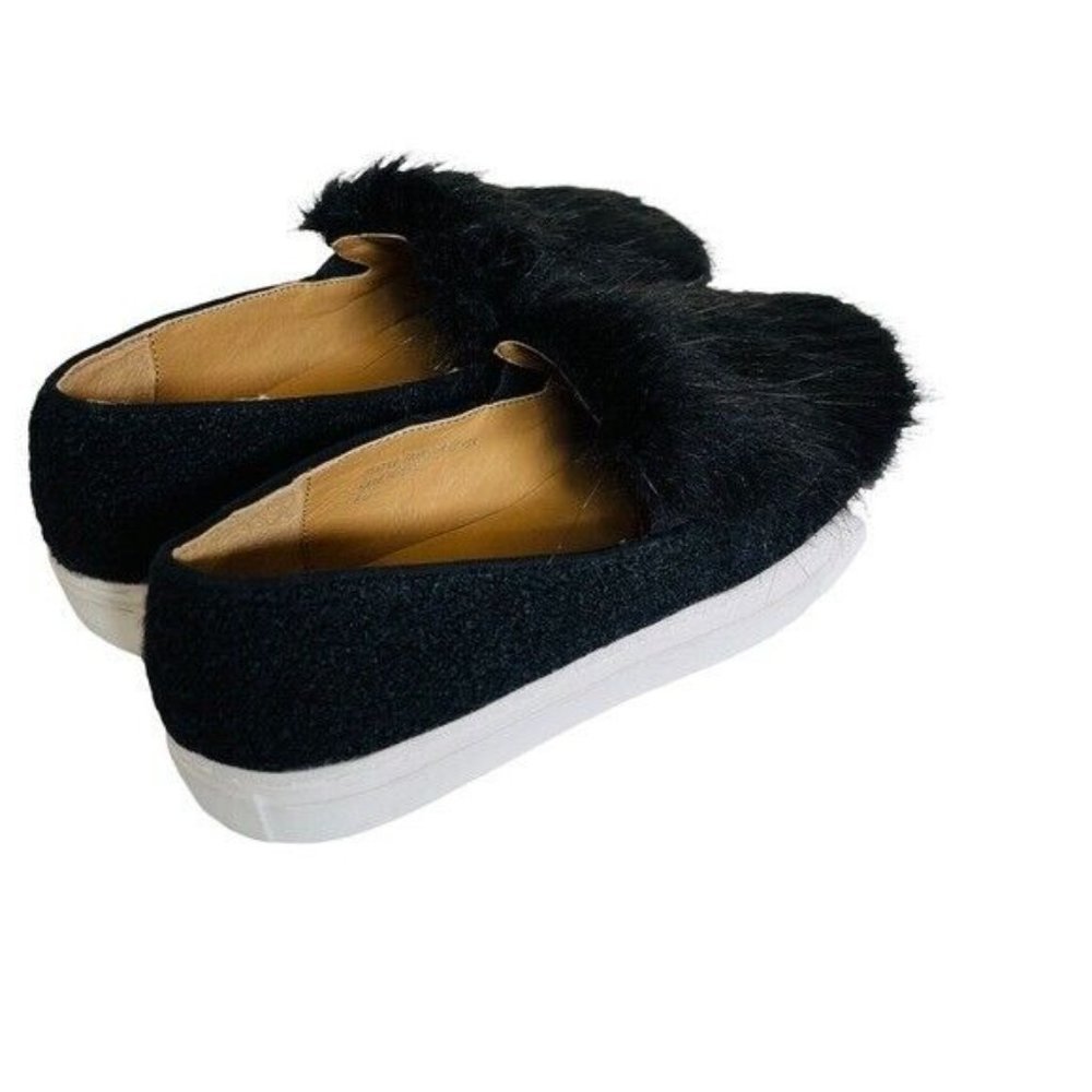 ANTHROPOLOGIE Bettye Black Muller Nikki Faux Fur Boucle Slip On Sneaker Size 6 - Picture 3 of 7